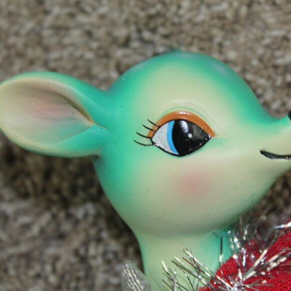 Hobby Lobby Teal Deer Retro Figurine Holiday Christmas Decor Reindeer 6" NWT - Picture 2 of 6